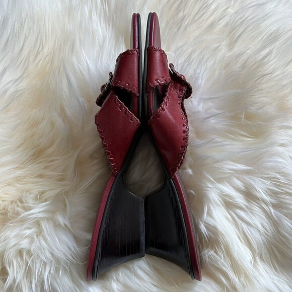 Ladies Naturalizer Dumas Red Leather Sandals Shoes Size 10M New Womens Heels - Picture 4 of 9